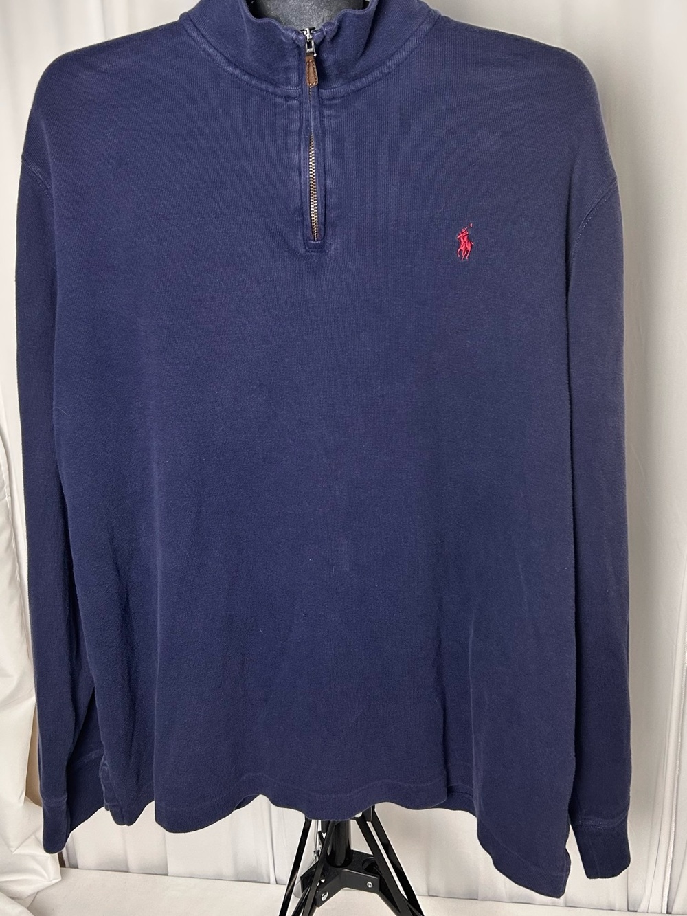 Polo by Ralph Lauren Navy Half-Zip Sweatshirt with Red Pony